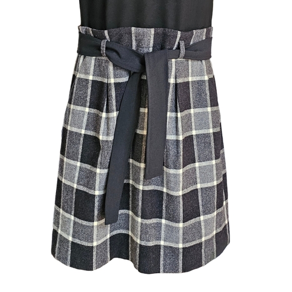 THEORY Loraine Virgin wool Angora Blend Sleeveless Plaid Skirt Dress - Picture 6 of 11